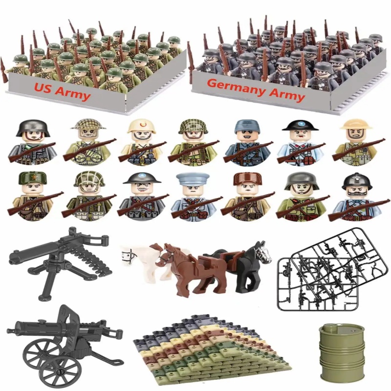 Ethnic Fashion World - 24 Stück/Set Zweiter Weltkrieg Militär-Rollenspiel Zweiter