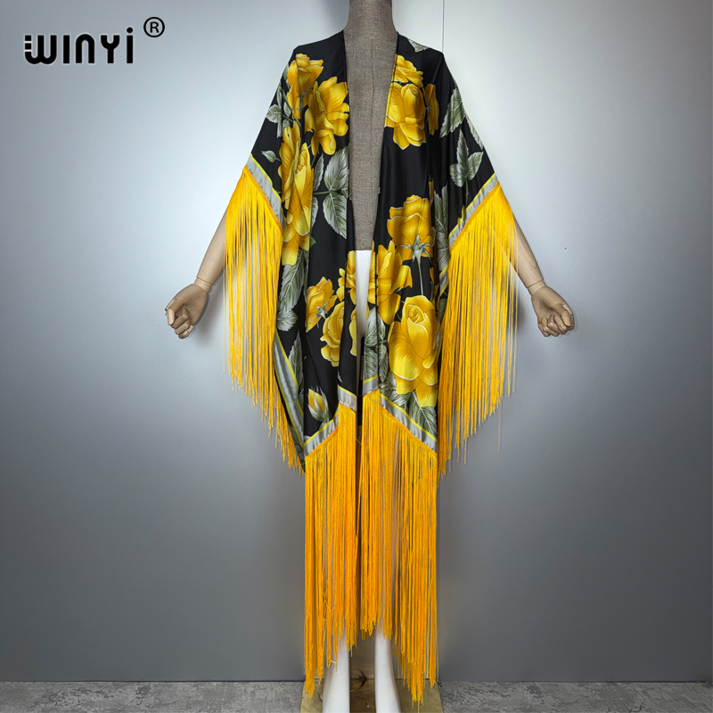 Kaftan Women Boho - WINYI Africa Kimono-Überwürfe Bohemian-Print Bikini-Überwurf Elegante