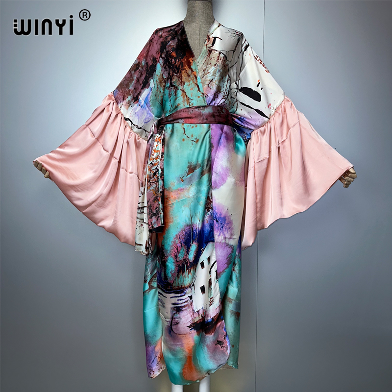 Kaftan Women Boho - WINYI Sommer-Kimono-Partykleid Strandkleidung Badeanzug-Überwurf Afrika Damen