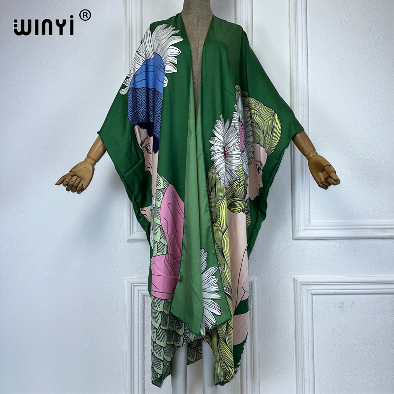 Kaftan Women Boho - WINYI Boho-Druck Kimono sexy Strickjacke Strand-Outfits