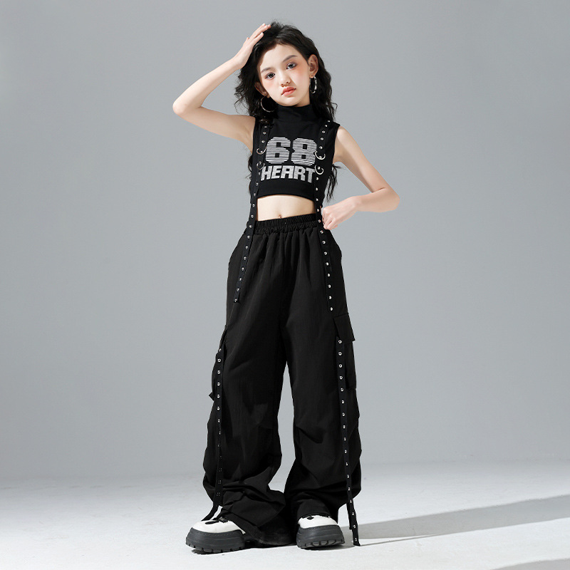Ethnic Fashion Model - Mädchen Jazz-Tanz Übungsanzug Set Modische Streetdance-Auftrittskleidung