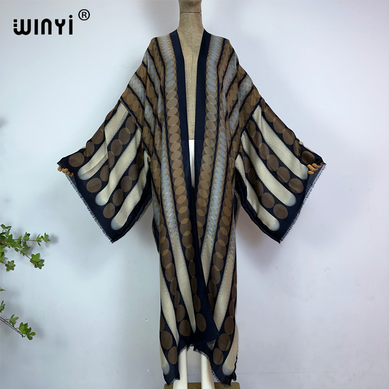 Kaftan Women Boho - WINYI Kimono Sommer Geometrischer Druck Kaftan