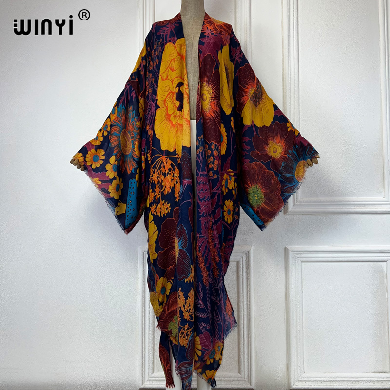 Kaftan Women Boho - WINYI Afrika Mode Sommer Kimono Maxikleid
