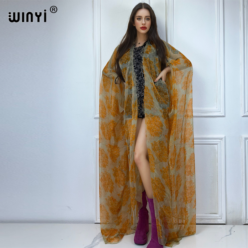 Kaftan Women Boho - WINYI Maxikimono Sommer Perspektive sexy Strickjacke