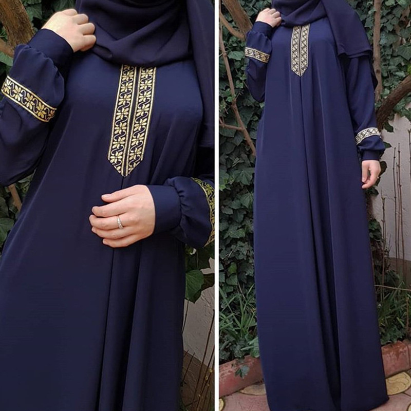 Ethnic Gown - Muslimischen Ethnischen Stil Druck Abayas Plus