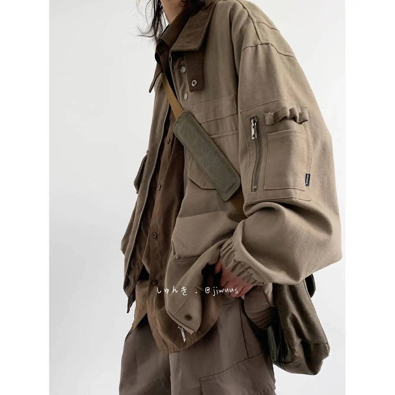 Haori Japanese Jacket - Herrenjacke Frühling Herbst Lose Cargojacke Japanischer