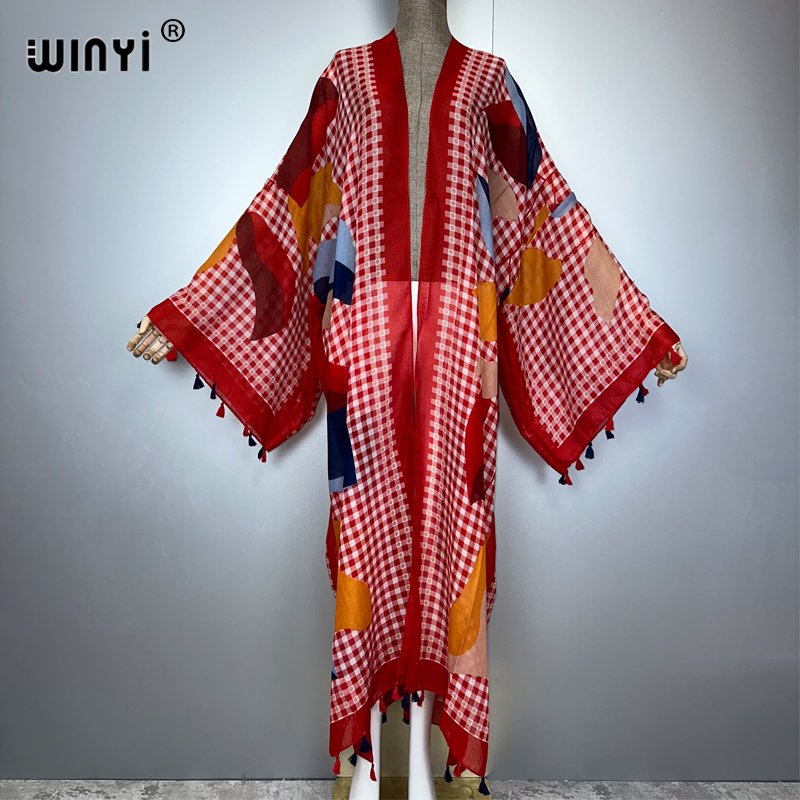 Kaftan Women Boho - WINYI Sommer-Outfit Kimono Afrika Boho Print