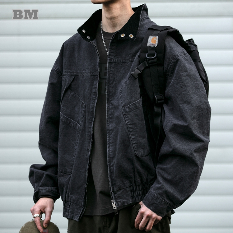 Haori Japanese Jacket - Premium-Herrenbekleidung, Arbeitskleidung, Jacke, Vintage-Stil, gewaschener Freizeitmantel