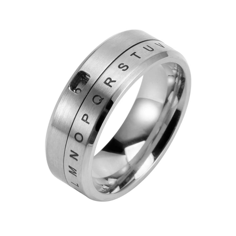 Urban Ethnic Fashion - Herren-Spinnerring aus Edelstahl, drehbar, Zahlen und