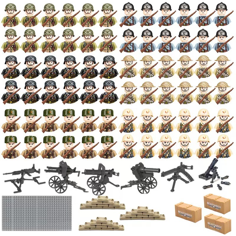 Ethnic Fashion World - 24 Stück/Set Zweiter Weltkrieg Militär-Rollenspiel Zweiter