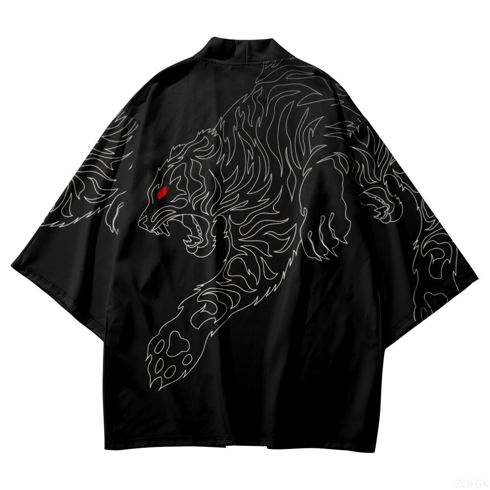 Schwarzer Kimono mit offenem K – Haori Japanese Jacket Bewertung und Preis