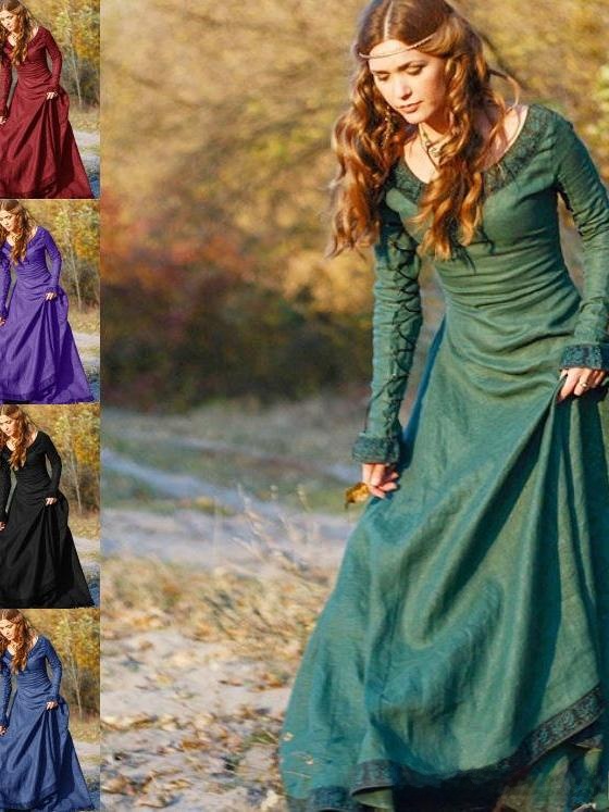 Retro Langarm-Damenkleid, Perf – Ethnic Dress Fashion Show Bewertung und Preis