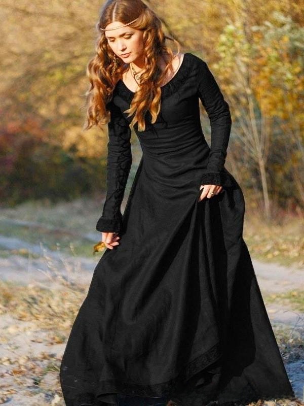 Retro Langarm-Damenkleid, Perf – Ethnic Dress Fashion Show Bewertung und Preis