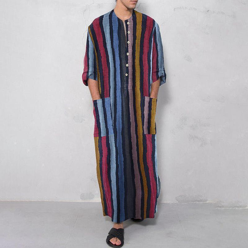 Herren Langes Gestreiftes Bedr – Ethnic Wear Fashion Designer Bewertung und Preis